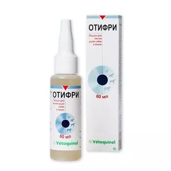 Лосьон VETOQUINOL Отифри для ушей с календулой 60мл