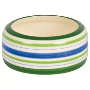 Миска для грызунов TRIXIE для хомяка 50мл 8см зеленые полоски, керамическая