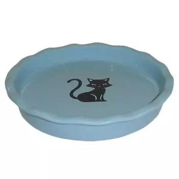 Миска для животных Foxie Black Cat голубая керамическая 15,5х15,5х2,5см 150мл