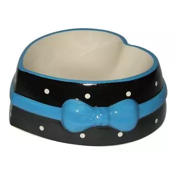 Миска для животных Foxie Heart голубая керамическая 16х15,5х6см 250мл