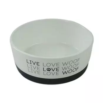 Миска для животных Foxie Woof белая керамическая 14х5,5 см 360мл