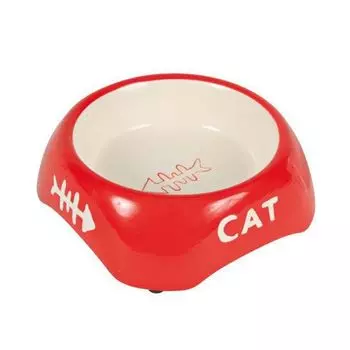 Миска для животных TRIXIE 13см с рисунком рыбья кость керамическая 0,2л