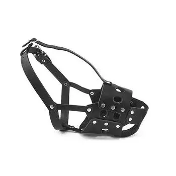 Намордник для собак ДАРЭЛЛ вырубной № 4 с застёжкой ошейником браун (овчарки)