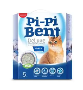 Наполнитель для кошачьего туалета Pi-Pi-Bent DeLuxe Clean Cotton 5кг