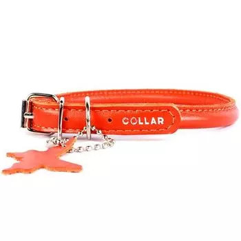 Ошейник для собак COLLAR Glamour круглый для длинношерстных собак 6мм 25-33см оранжевый