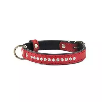 Ошейник для собак ДАРЭЛЛ "Брайт-Страз" 2 слоя цветной, с прозрачными стразами 25-31см*14мм