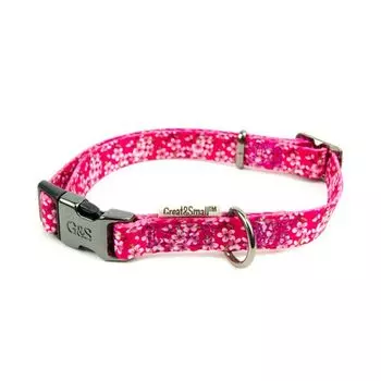 Ошейник для собак Great&amp;Small с цветочным принтом 15х300-450мм розовый