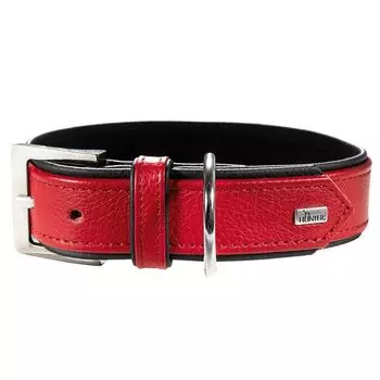 Ошейник для собак HUNTER Capri 55 (42-48см) натуральная кожа красный/черный