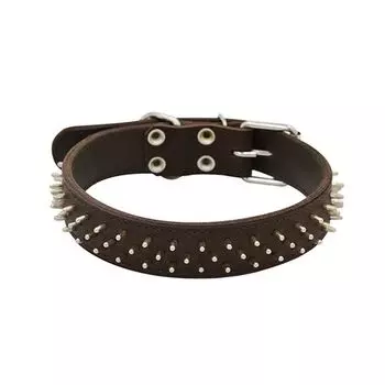 Ошейник для собак ZOOEXPRESS Ёж 2сл 36мм 60см коричневый