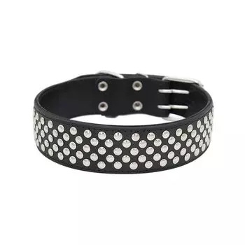 Ошейник для собак ZOOEXPRESS Клепка 2сл 50мм 70см черный