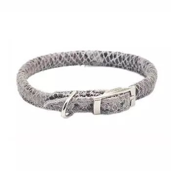 Ошейник для собак ZooM Cord кожаный питон круглый d8мм, пряжка 14мм, обхват 38-43см
