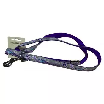 Поводок для собак Great&amp;Small светоотражающий 10х1200мм нейлон фиолетовый