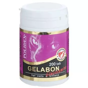 Препарат для кошек и котят POLIDEX Гелабон Глюкозамин 200таб.