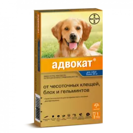 Препарат для собак BAYER ADVOCATE 400 от паразитов весом 25-40кг, 4мл 1 пипетка