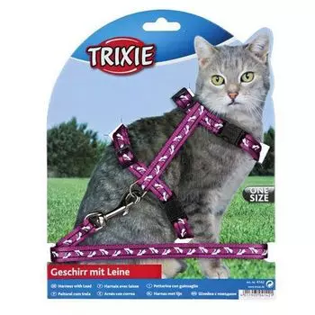 Шлейка+поводок для кошки TRIXIE 35-45см