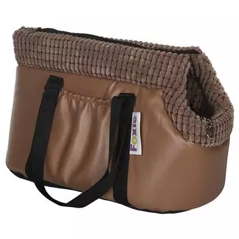 Сумка-переноска для животных Foxie Leather 43х24х24см коричневая