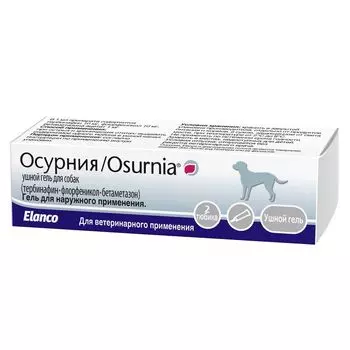 Ушной гель Elanco Осурния для лечения отитов у собак 2 тюбика 1мл