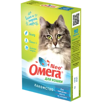 Витаминное лакомство для кошек НПП ФАРМАКС Омега Neo+ Для выведения шерсти из желудка
