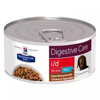 Влажный диетический корм для собак Hill's Prescription Diet i/d при расстройстве жкт, вызванных стрессом, с курицей и добавлением овощей 156 г