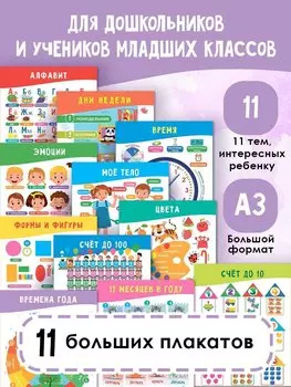 11 больших настенных плакатов для дошколят. Всё что нужно знать