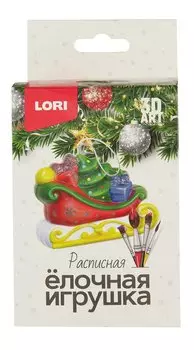 3D Art. Елочная игрушка под роспись "Сани с подарками"