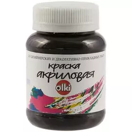 Акриловая чёрная краска olki, 100 мл