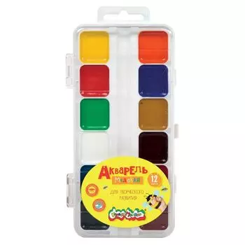 Акварель Каляка-Маляка 12 цв. без кист. пласт.уп.европодвес 3+