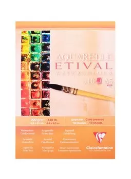 Альбом для акварели А5 10л "Etival" склейка, 300г/м2, Clairefontaine