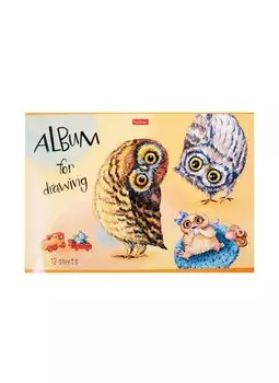 Альбом для рисования 12л А4 "Милые зверушки" ассорти