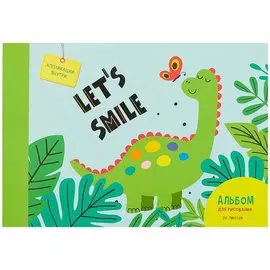 Альбом для рисования Listoff, "Динозаврик", А4, 20 листов, на склейке
