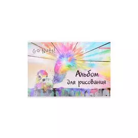 Альбом для рисования 20л А4 "Фламинго, Белка Haley Art" ВД-лак, текстура лен, склейка, ассорти