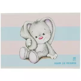 Альбом для рисования Listoff, "Зайка", А4, 20 листов, на скрепке