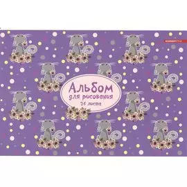 Альбом для рисования Academy Style, "Лужайка котов", А4, 24 листа, на склейке