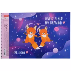 Альбом для рисования Hatber, "Обнимашки", А4, 24 листа, на спирали, в ассортименте