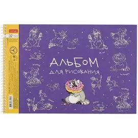 Альбом для рисования 32л А4 "Забавные животные" спираль, ассорти