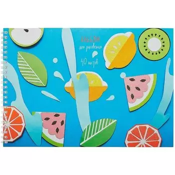 Альбом для рисования 40л А4 "Фреш" гребень, выб.лак, блестки