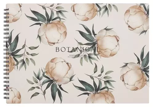 Альбом для рисования 40л А4 "Peony", айвори, карт.обл., спираль, ламинация, микротекстурирование