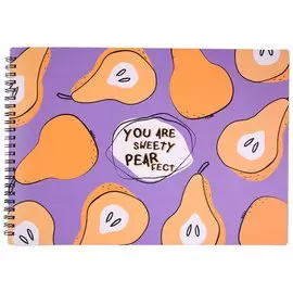 Альбом для рисования Be Smart, "Fruits. Груши", А4, 40 листов, на спирали