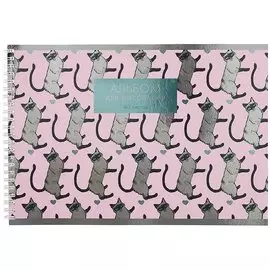 Альбом для рисования Listoff, "Сиамские кошечки", А4, 40 листов, на гребне