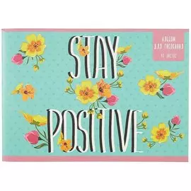 Альбом для рисования Listoff, Stay positive, А4, 40 листов, на скрепке