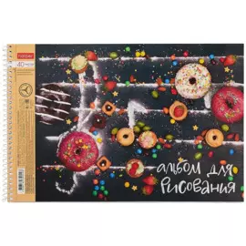 Альбом для рисования 40л А4 "Sweet moments" спираль, ассорти