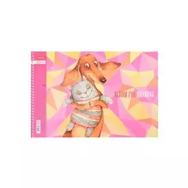 Альбом для рисования Hatber, "ТаксаLIFE", А4, 40 листов, на спирали, в ассортименте