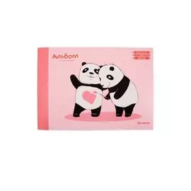 Альбом для рисования Unnika, "Влюбленные панды", А4, 20 листов, на склейке