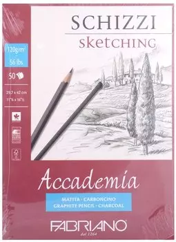 Альбом для зарисовок 29,7*42см 50л "Accademia" склейка, 120г/м2, Fabriano