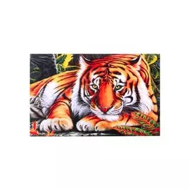 Алмазная мозаика квадратная "Спокойный тигр", 17 х 22 см