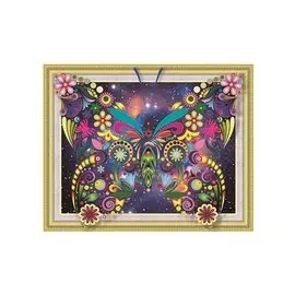 Алмазная мозаика MAZARI Необычная бабочка 1 , 40х50см частичная выкладка, стразы разного размера
