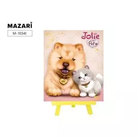 Алмазная мозаика MAZARI с мольбертом Друзья, 21х25 см, 1 дизайн, частичная выкладка, ОПП упаковка.