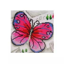 Алмазная мозаика на подрамнике "Бабочка" (20х20 см) (частичная выкладка)
