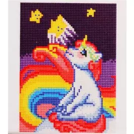 Алмазная мозаика ТМ Рыжий кот (класс) 17х22см (16цв.) Единорог на радуге AC17064