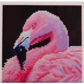 Алмазная мозаика на подрамнике "Фламинго", 20х20 см